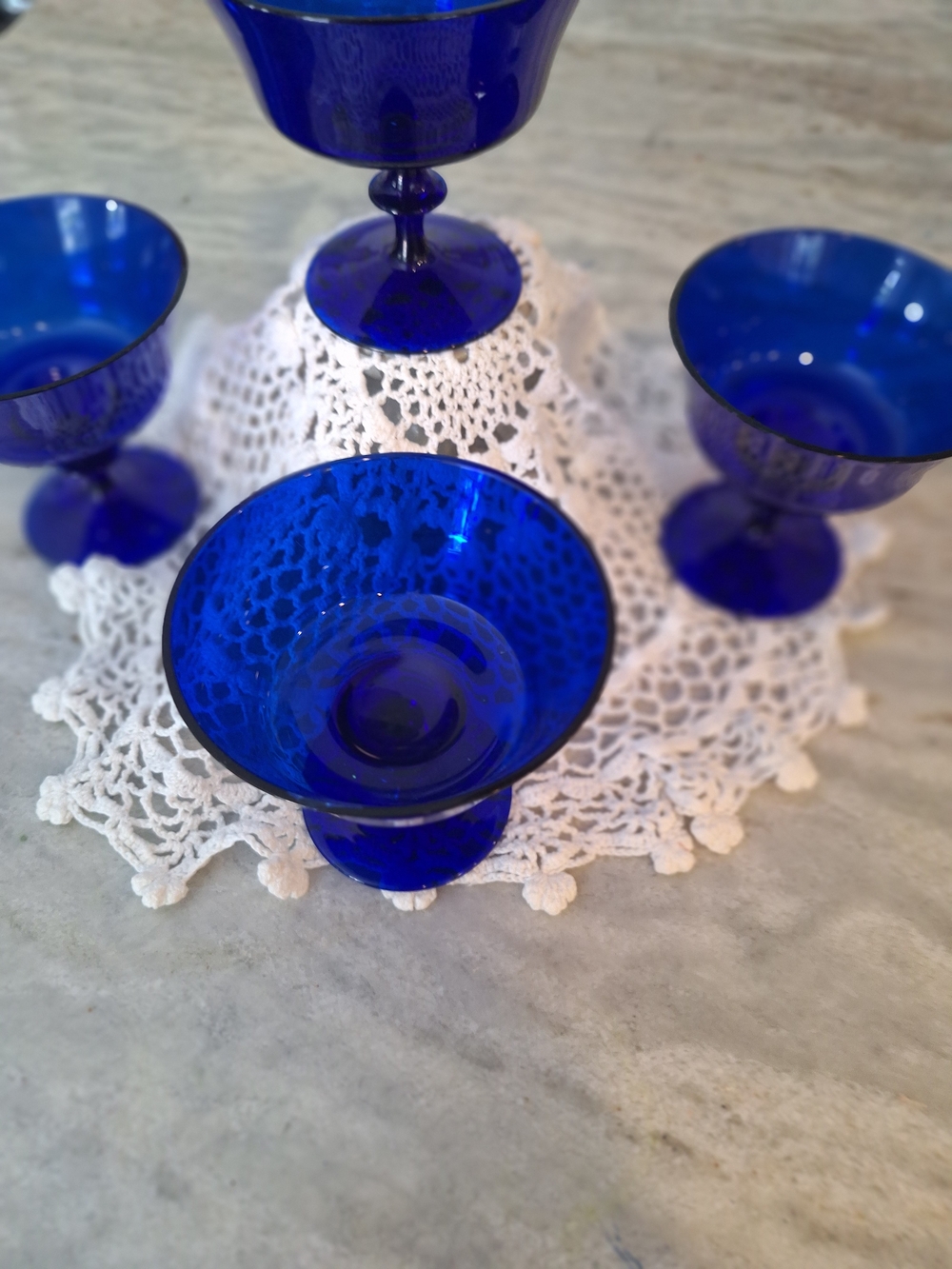 Cobalt Blue Glass Dessert Compote - Unbranded